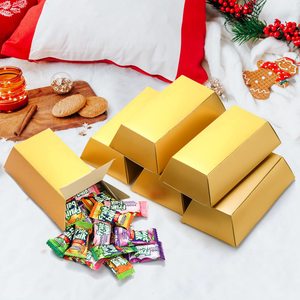 Boîte cadeau en papier de taille personnalisée, imitation or brillant, pour mariage, bonbons, chocolat, boîte à trésor en forme de brique dorée pour <span class=keywords><strong>casino</strong></span>, fête d'anniversaire - Product Image 3