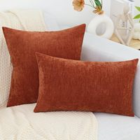 Housse de coussin personnalisée 20 pouces chenille solide teint rouille housses de coussin housses de coussin maison décorative avec fermeture éclair