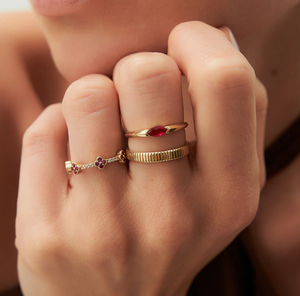 Clásico Plata de Ley 925 18K chapado en oro regalo Lucky Clover <span class=keywords><strong>Gemstone</strong></span> Cubic Zircon Eternity Band Ring para mujer joyería - Product Image 4