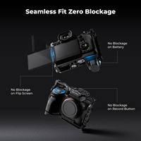 K&F Concept mit Arca-Swiss Schnellwechselbasis & Cold Shoe-Halterung Leichter Aluminium-Kameraschutzkäfig für Sony Alpha 7