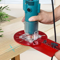 Gabarit de découpe 4-en-1 pour fraisage de rainures de routeur - Alliage d'aluminium réglable, disponible pour le bricolage (DIY) et l'OEM, durable, guidage manuel à commande manuelle