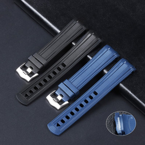 Bracelet de montre de luxe FKM Bracelets de montre en caoutchouc à extrémité incurvée Bracelet de montre 20mm pour <span class=keywords><strong>Omeg</strong></span> a Seamaster 300 Bracelet de montre - Product Image 2