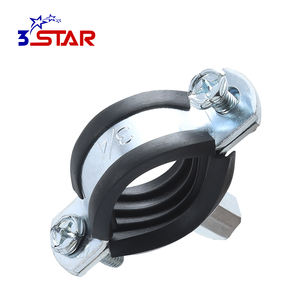 Paslanmaz çelik 2 inç ağır ayarlanabilir metrik boru klipsi kauçuk astarlı boru kelepçeler dirsek ile EPDM kauçuk - Product Image 1