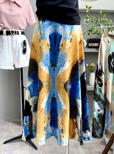 Venta al por Mayor de <span class=keywords><strong>Faldas</strong></span> Plisadas para Mujer a Bajo Precio, <span class=keywords><strong>Faldas</strong></span> Midi de Gasa con Estampado Floral, Ajustadas, Cómodas y Transpirables - Product Image 6