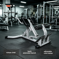 Chaise romaine réglable PILOT SPORTS, banc d'extension dorsale commercial pour la musculation de la taille et du tronc à domicile