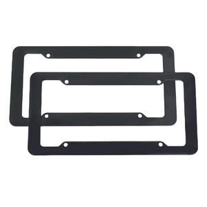 กรอบป้ายทะเบียนรถยนต์พลาสติกสีดำมาตรฐานสหรัฐอเมริกา วัสดุ ABS แบบแบน - Product Image 2