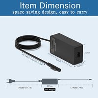 Chargeur Surface Pro 65W pour Surface Pro 3 4 5 6 7 Adaptateur d'alimentation Compatible avec les ordinateurs portables et tablettes Microsoft Surface Book