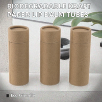 Boîtes rigides rondes personnalisées biodégradables pour baume à lèvres, avec doublure en éponge, en tube de papier kraft