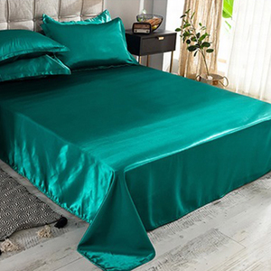 Drap plat personnalisé en soie glacée lavée couleur unie pour l'été, taille King/Queen, doux et agréable pour la peau, idéal pour la maison et l'hôtel - Product Image 2