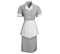 Costume de cosplay de serveuse musicale pour femme, robe de demoiselle d'honneur bleue avec tablier