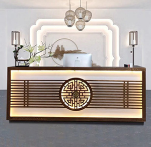 Mostrador de Recepción Curvo de Fibra de Vidrio Personalizado, Mostrador de Lujo con Tamaño y Color a Medida para Hotel, Salón, Centro Comercial - Product Image 4