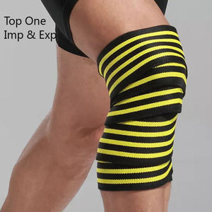 Top One Logo personnalisé Adulte Gym Sports Doux Élastique Respirant Powerlifting Genou Wraps Sangles - Product Image 3