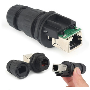 8P 24awg <span class=keywords><strong>Rj45</strong></span> Rechte Waterdichte Ethernet Cat5 Cat6 Kabel Connector Voedingskabel Koper Contact Met Nylon Behuizing - Product Image 2