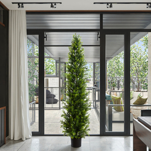 <span class=keywords><strong>Piante</strong></span> Artificiali di Cipresso e Cedro in Vaso, PVC Morbido per Interni ed Esterni, Decorazione per Hotel e Casa - Product Image 2