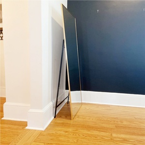 Miroir sur pied pleine longueur en aluminium noir pour dressing mural – Vente en gros - Product Image 2