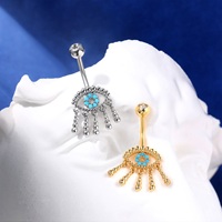 Toposh Trendiger 316L Chirurgischer Edelstahl Körper-Schmuck Kristall Bauchnabel-Bananenring Stylischer Bauchnabelpiercing-Schmuck