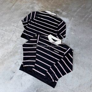 Camisas Polo Personalizadas al por Mayor para Hombre, Camisas de Trabajo con Cuello y Cierre de Botones, Camisa a Rayas de Algodón de Alta Calidad, Diseño de Manga Larga - Product Image 1