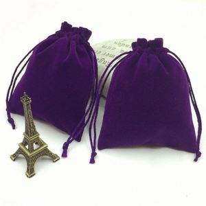 <b>Small</b> Velvet Bag Purple Suede Drawstring Pouch <b>Headphone</b> Electronics Storage Bags Jewelry Packaging Wholesale - Product Image 2