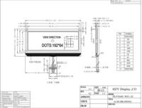 Écran LCD graphique monochrome standard 192x64 à matrice de points sur verre
