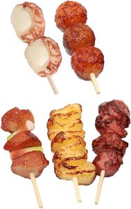 Dễ thương Mini PVC mô phỏng BBQ xiên Mô hình đồng Keychain đồ chơi với chim cút Mặt dây chuyền thực phẩm thịt lấy cảm hứng từ thực tế đời sống BBQ cảnh - Product Image 2