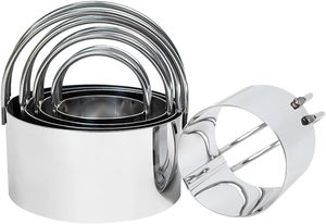 Lot de 8 emporte-pièces personnalisés en acier inoxydable argenté, écologiques, avec poignée, pour donuts, biscuits et pâtisseries - Product Image 2