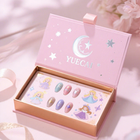 Boîte cadeau rigide magnétique à couvercle rabattable de qualité supérieure, personnalisée en usine, avec doublure en EVA, emballage vide avec logo personnalisé pour faux ongles et colle à ongles