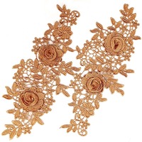 Accessoires textiles pour vêtements, patch brodé floral 3D soluble dans l'eau, applique en dentelle DIY