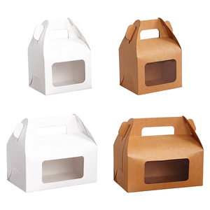 Cajas de Papel para Pasteles y Postres con Ventana, Caja para Tiramisú, Materiales Reciclados, Empaque para Alimentos con Asa, Regalos para Fiestas y Eventos - Product Image 1