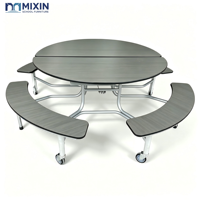 Meubles scolaires, table de cantine pliante, table à manger extensible en bois, ensemble de 6 places, luxe, OEM, bois, acier, qualité réglable
