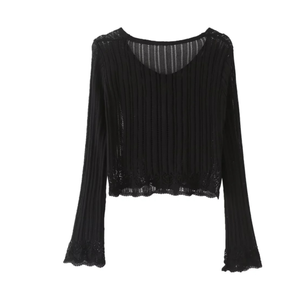 سترة محبوكة بأكمام ضيقة للسيدات على الموضة بنمط كوري Runwaylover 3227 في 2024 - Product Image 3
