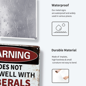 Plaque murale en métal pour bureau, <span class=keywords><strong>humour</strong></span> sarcastique, avertissement, décoration murale, cadeau pour collègue - Product Image 5