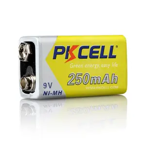 Profesyonel OEM 9V NIMH pil hücresi 250 mAh 350 mAh 9V şarj edilebilir pil satmak için