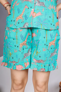 Fashion Floral Cotton Pajama Set for <b>Women</b> with Button Closure Shirt Soft Frill <b>Pants</b> Comfortable Sleepwear Nightwear for Daily - Product Image 3