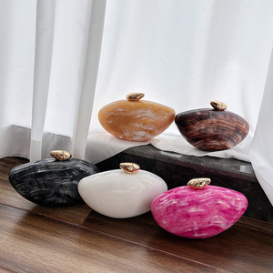 Nuova Borsa da Sera 2026, Borsa a Mano in Acrilico alla Moda per Donna, Borsa Ellittica con <span class=keywords><strong>Tracolla</strong></span> a Catena - Product Image 2