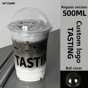 Commercial Grade 98 Caliber PET Coffee <b>Cups</b> Disposable Thickened Cold Drink <b>Cups</b> with Lids for Latte Milk Tea Wholesale - Product Image 5