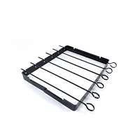 Support de grill pliable DaS, support à brochettes pour barbecue, four à griller, brochettes pour barbecue, outils de grillade, brochettes à kebab antiadhésives
