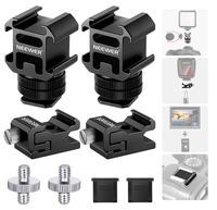 NEEWER Kit d'adaptateurs de fixation pour griffe porte-accessoire 8 pièces, triple griffe porte-accessoire avec vis 1/4 pouce pour appareil photo reflex numérique, lumière LED, microphone