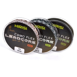 Ligne de pêche à la carpe Hirisi tressée 35LB 7M avec âme en fil métallique, ligne coulante 3 couleurs pour la pêche à la carpe en lac et en rivière - Product Image 2