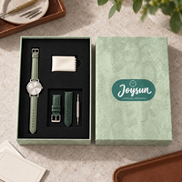 Boîte cadeau pour montre en papier imprimé personnalisé avec texture vintage, insert en mousse de précision, base rigide avec couvercle, emballage pour ensemble de bracelets en cuir