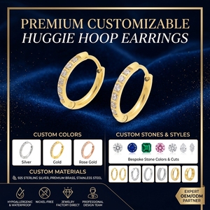 Pendientes Personalizados Únicos <span class=keywords><strong>de</strong></span> Qings, Fabricación <span class=keywords><strong>de</strong></span> Pendientes <span class=keywords><strong>de</strong></span> Aro <span class=keywords><strong>de</strong></span> Acero Inoxidable - Product Image 1