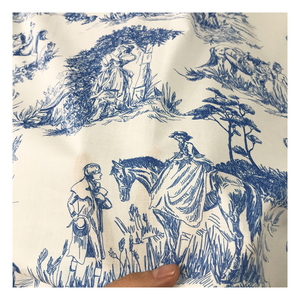 Voile de coton populaire, impression numérique personnalisée, <span class=keywords><strong>tissu</strong></span> bleu pour vêtements - Product Image 4