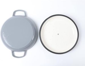 Casserole en émail en fonte de haute qualité pour la cuisine domestique, personnalisable, avec doubles poignées, vente en gros - Product Image 4