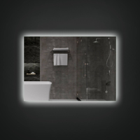 Miroir rectangulaire à Led avec interrupteur à capteur tactile, miroir rétroéclairé à Led, étanche, sans cuivre, sans brouillard, miroir intelligent