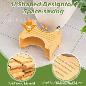 Wooden Toilet <b>Stool</b> For Bathroom Anti Slip Height Increasing For Elderly And Child Use <b>Bamboo</b> Material Shandong Origin - Product Image 4