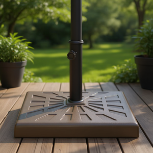 Base para Sombrilla de Patio, Cuadrada, de Resina, 25 lb de Peso, Muebles de Exterior, Estabilidad, Diseño Contemporáneo - Product Image 2