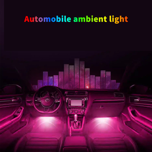 Lampe <span class=keywords><strong>d</strong></span>'<span class=keywords><strong>ambiance</strong></span> intérieure <span class=keywords><strong>de</strong></span> voiture 5V 48 LED, lumière <span class=keywords><strong>de</strong></span> pied sans fil, contrôle par application musicale, lampe <span class=keywords><strong>d</strong></span>écorative <span class=keywords><strong>d</strong></span>'<span class=keywords><strong>ambiance</strong></span> RGB automatique - Product Image 3