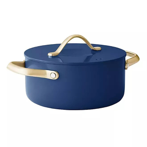 Ensemble de casseroles et poêles en céramique grise de haute qualité, modernes, avec poignées en acier inoxydable, 10 pièces, en aluminium bleu - Product Image 3