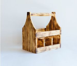 Portabotellas de madera con abrelatas, porta botellas hecho a mano con 6 ranuras - Product Image 6