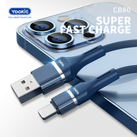 Kabel Data Pengisian Cepat YooKiE 60W CB80 Tipe-C dengan Konduktor Tembaga Murni Berlapis Seng dan Jalinan Nilon untuk Ponsel dan Komputer