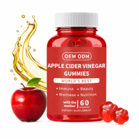 Gummies au vinaigre de cidre de pomme, complément alimentaire, flacon de 60 unités, approvisionnement en marque blanche